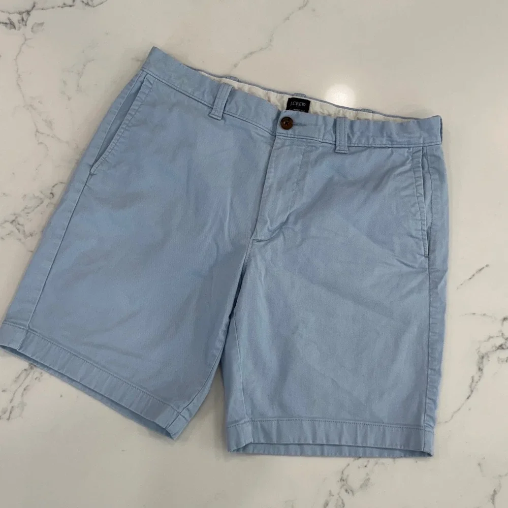 J.Crew Oxford Shorts Mens 33 Light Blue Summer Classic Fit‎ Casual Preppy